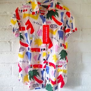 NWT Nooworks A-OK Joyce Button Down Shirt